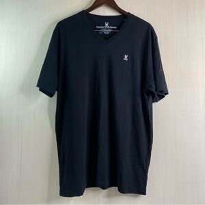 Psycho Bunny Men's 100% Pima Cotton Short Sleeve V-Neck Tee Black Size 8 (XXL)